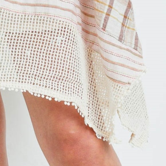 Handkerchief Hem Mesh Detail Mixed Plaid Dress - Picture 5 of 14